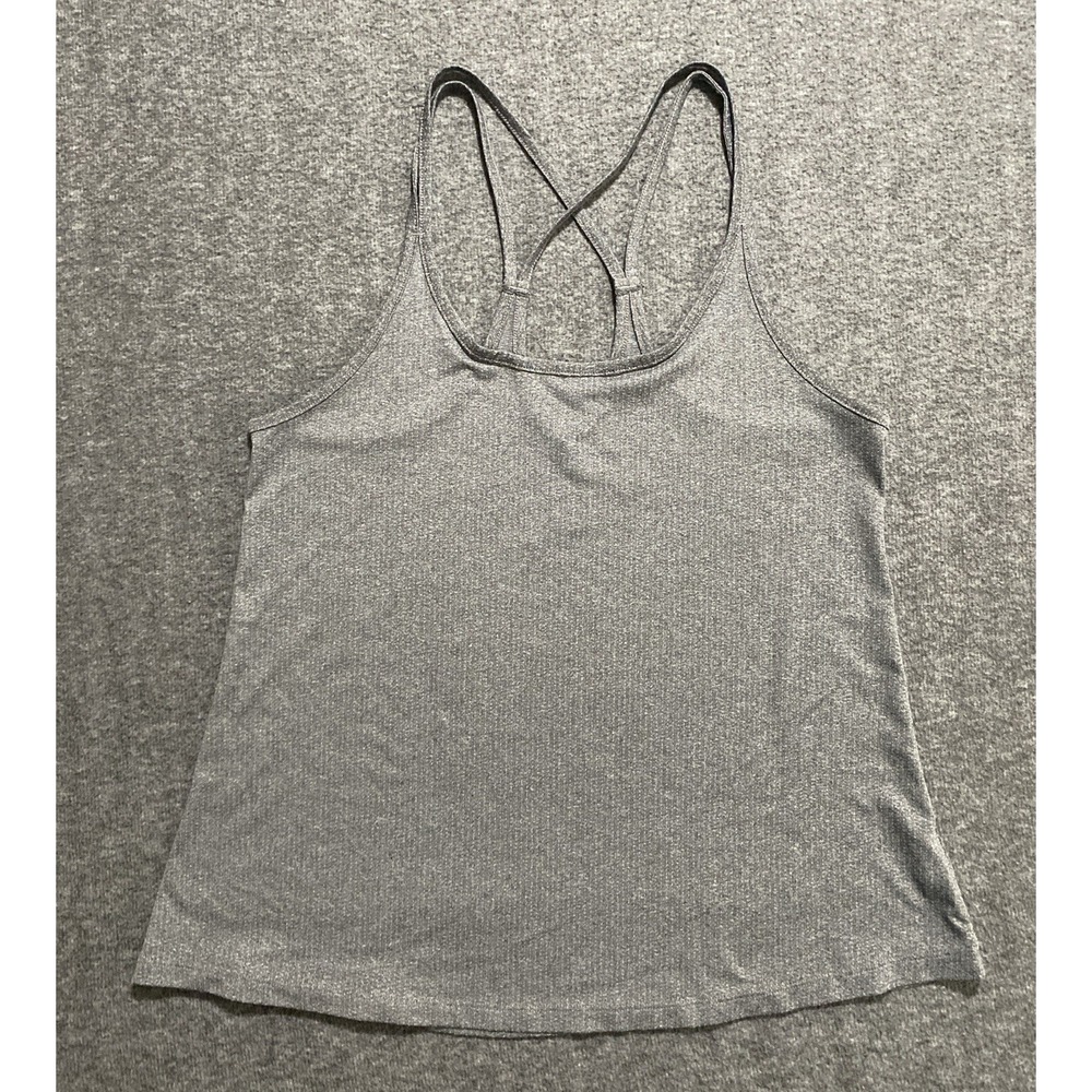 Old Navy Active Mesh Racer Back Singlet Tank Top Gray Size M